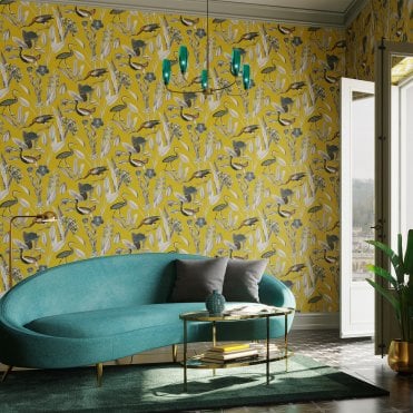 Graham & Brown Glasshouse Mustard Wallpaper 111720