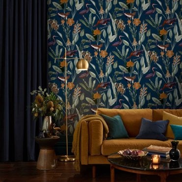 Graham & Brown Glasshouse Navy Wallpaper 119884