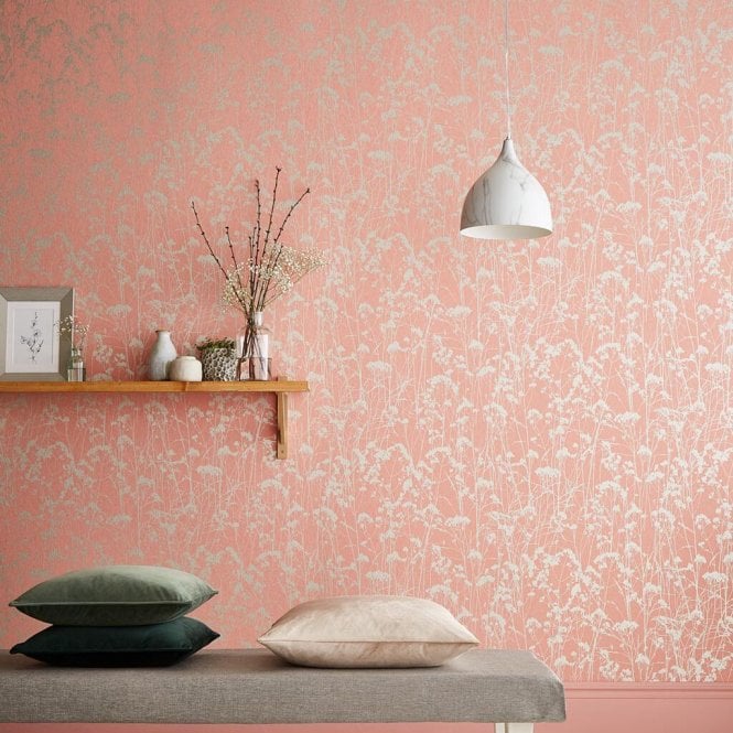 Graham & Brown  Grace Coral Wallpaper 105456