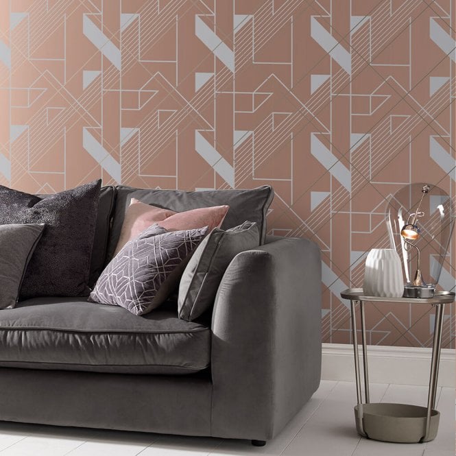 Graham & Brown  Graphic Blush Wallpaper 105244