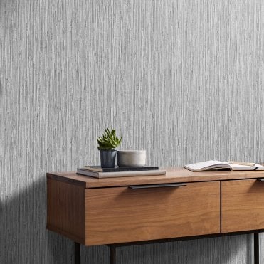 Graham & Brown Graham & Brown Grasscloth Texture Grey Wallpaper 111727