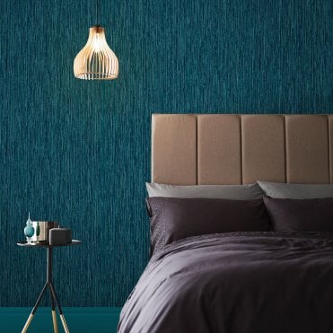 Graham & Brown Grasscloth Texture Teal Wallpaper 111725
