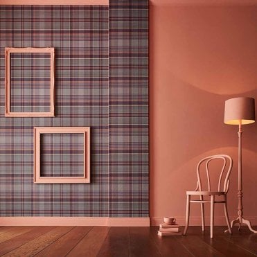 Graham & Brown Heritage Plaid Plum Wallpaper 107597