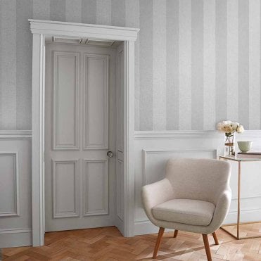 Graham & Brown Heritage Stripe Grey Wallpaper 107590