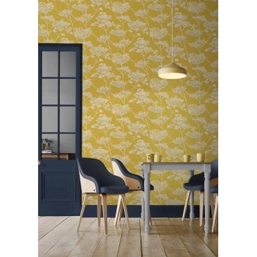 Graham & Brown Hortus Mustard Wallpaper 112206