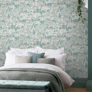 Graham & Brown Idyll Tree Duck Egg Wallpaper 119680