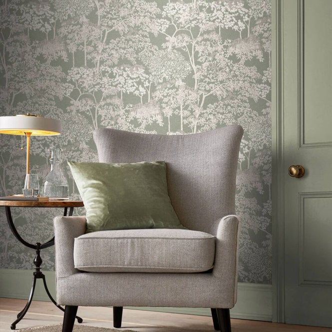 Graham & Brown  Idyll Tree Sage Wallpaper 119679