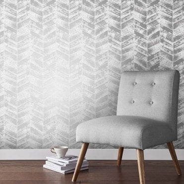 Graham & Brown Insignia Silver Wallpaper 105123