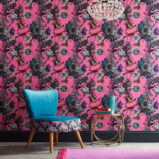 Graham & Brown  Jardin Magenta Wallpaper 106429