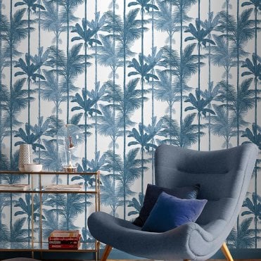 Graham & Brown Jungle Cobalt Wallpaper 105914