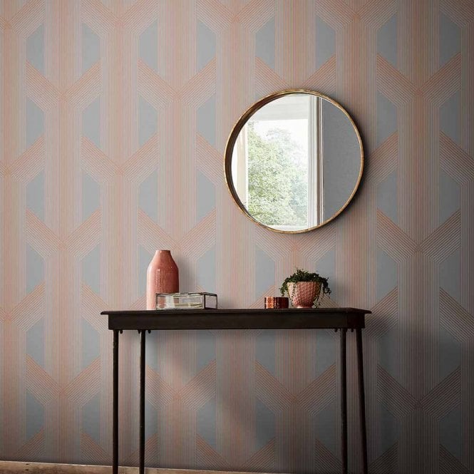 Graham & Brown  Lagom Grey/ Rose Gold Wallpaper 106761