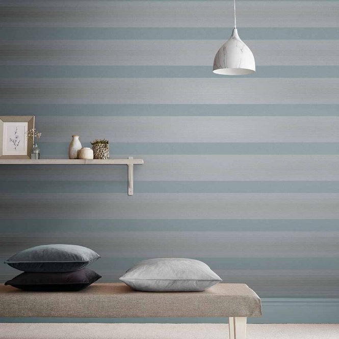 Graham & Brown  Lagom Stripe Deep Sky Wallpaper 106764