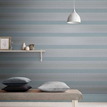 Graham & Brown Lagom Stripe Deep Sky Wallpaper 106764