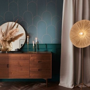 Graham & Brown Lancet Green & Gold Wallpaper 118019