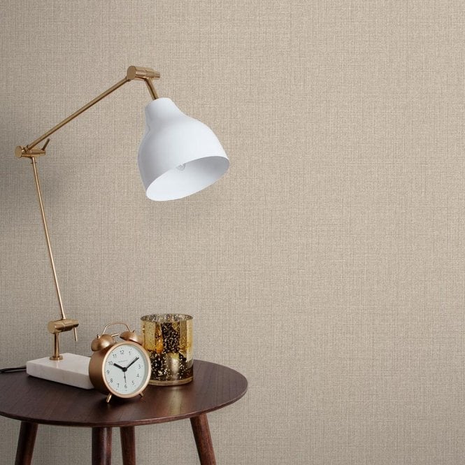 Graham & Brown  Linen Beige Wallpaper 105854