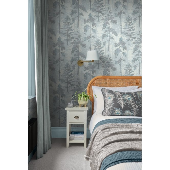 Graham & Brown  Norse Forest Blue Wallpaper 121423