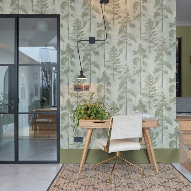 Graham & Brown  Norse Forest Green Wallpaper121422