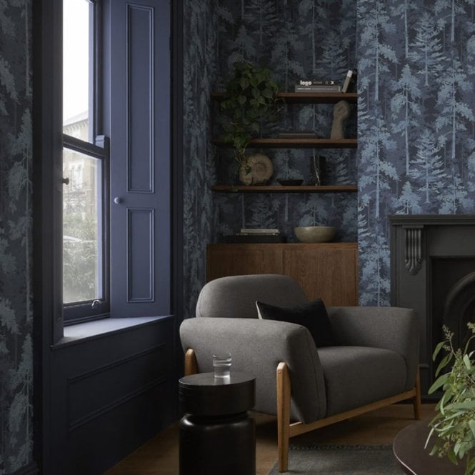 Graham & Brown  Norse Forest Navy Wallpaper 121426