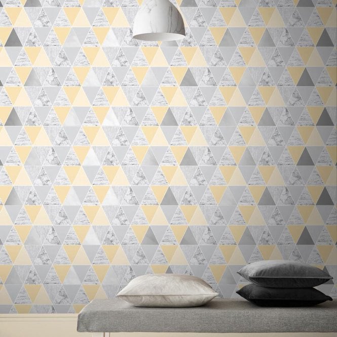 Graham & Brown  Reflections Lemon Wallpaper 105907
