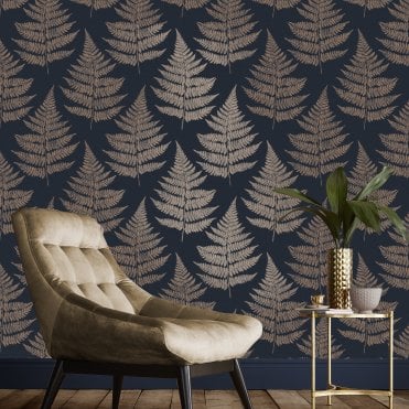 Graham & Brown Royal Fern Dusk Wallpaper 115072