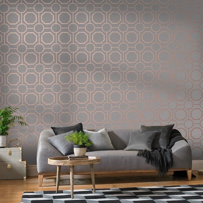 Graham & Brown  Sashiko Rose Gold Wallpaper 105773
