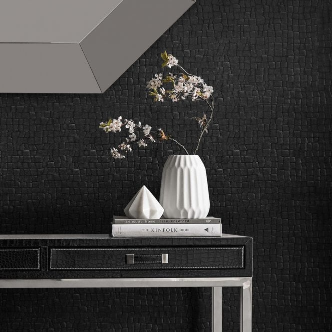 Graham & Brown  Serpentine Black Wallpaper 115250