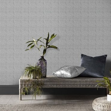Graham & Brown Sisal Grey Wallpaper 118043