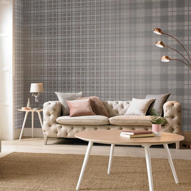 Graham & Brown  Tartan Earth Wallpaper 105904