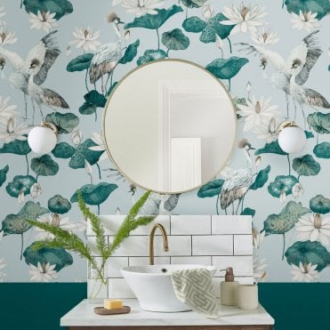 Graham & Brown Teien Sea Green Wallpaper 115054