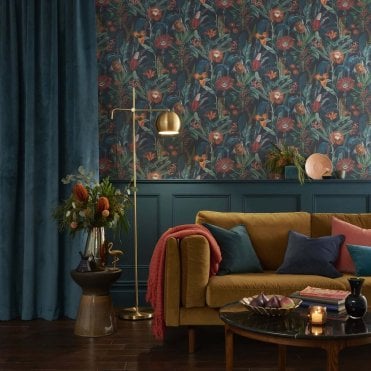 Graham & Brown Tigerlily Midnight Wallpaper 118023