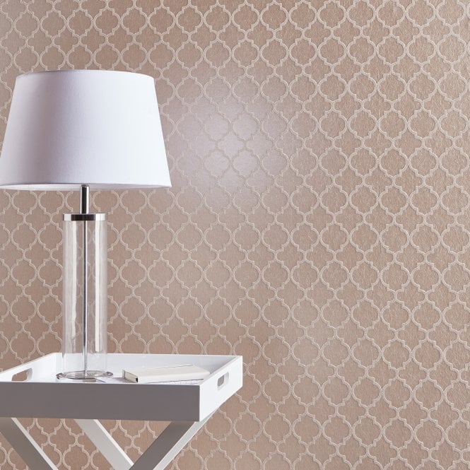 Graham & Brown  Trelliage Bead Rose Gold Wallpaper 105127