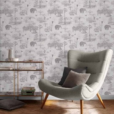 Graham & Brown Tropique Zoo Canvas Wallpaper 107599