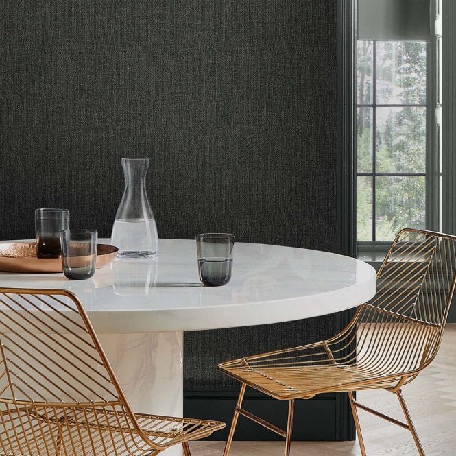 Graham & Brown  Twill Deep Grey Wallpaper 115242