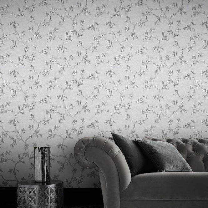 Graham & Brown  Twining Silver Wallpaper 105671