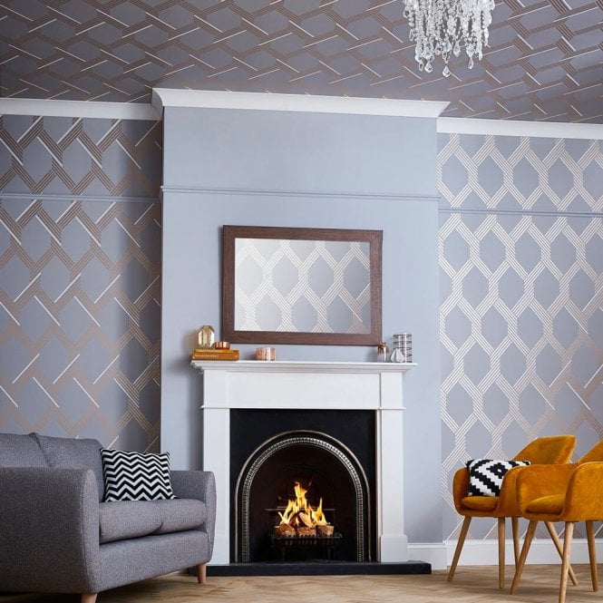 Graham & Brown  Vector Rose Gold Wallpaper 105467