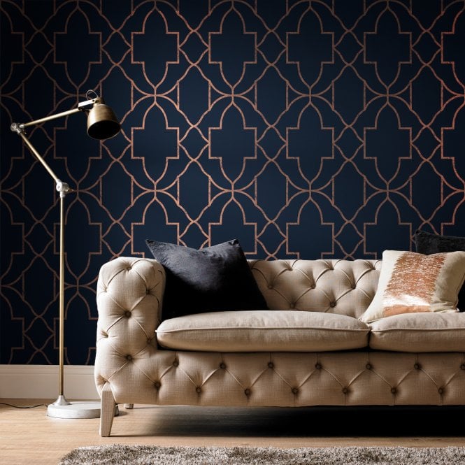 Graham & Brown  Versailles Navy Wallpaper 113962