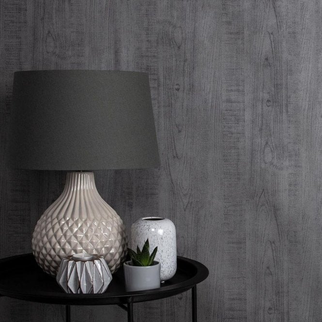 Graham & Brown  Wood Grain Grey Wallpaper 105861