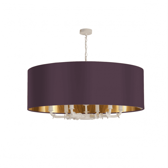Icarus 6 Light Pendant White Bespoke Urchin Large Shade with Gold Laminate Inner