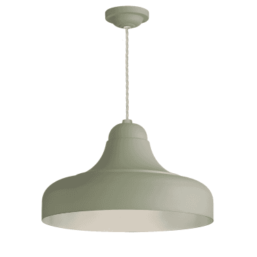 Jubilee 1 Light Small Pendant - Bespoke Sage/Cotswold Cream with Cream Cable