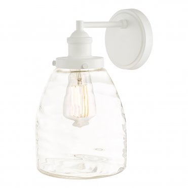 Laura Ashley Ainsworth Outdoor Wall Light Matt Cream Glass IP44