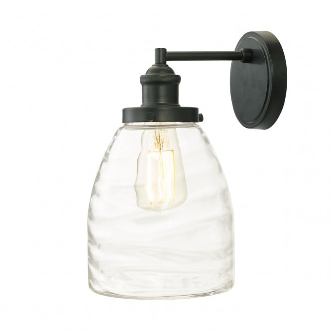 Laura Ashley  Ainsworth Outdoor Wall Light Matt Grey Glass IP44