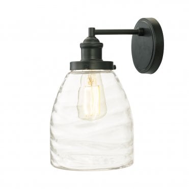 Laura Ashley Ainsworth Outdoor Wall Light Matt Grey Glass IP44