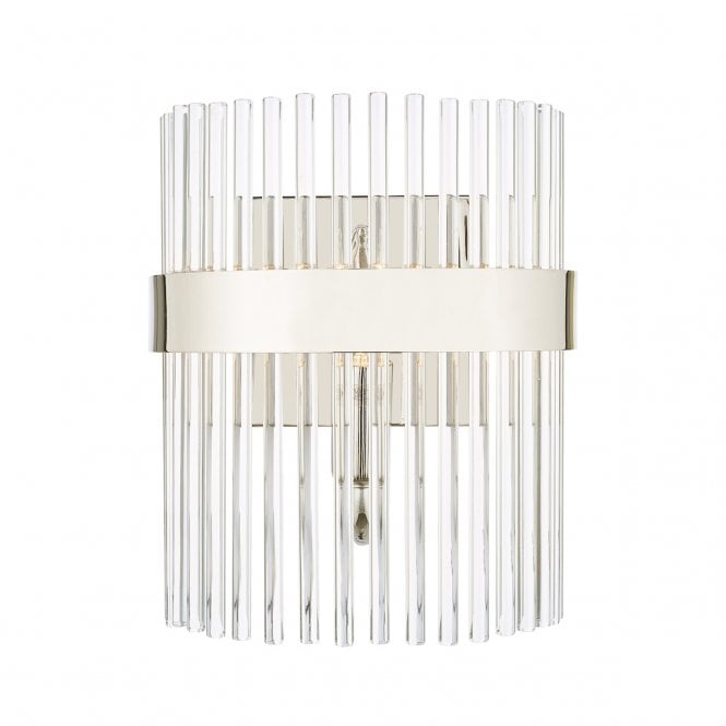 Laura Ashley  Alexa 2lt Wall Light Polished Nickel Glass