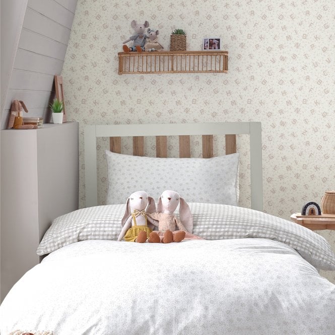 Laura Ashley  Alphabet Dove Grey Wallpaper 119862