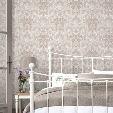 Laura Ashley Apolline Dove Grey Wallpaper 119843