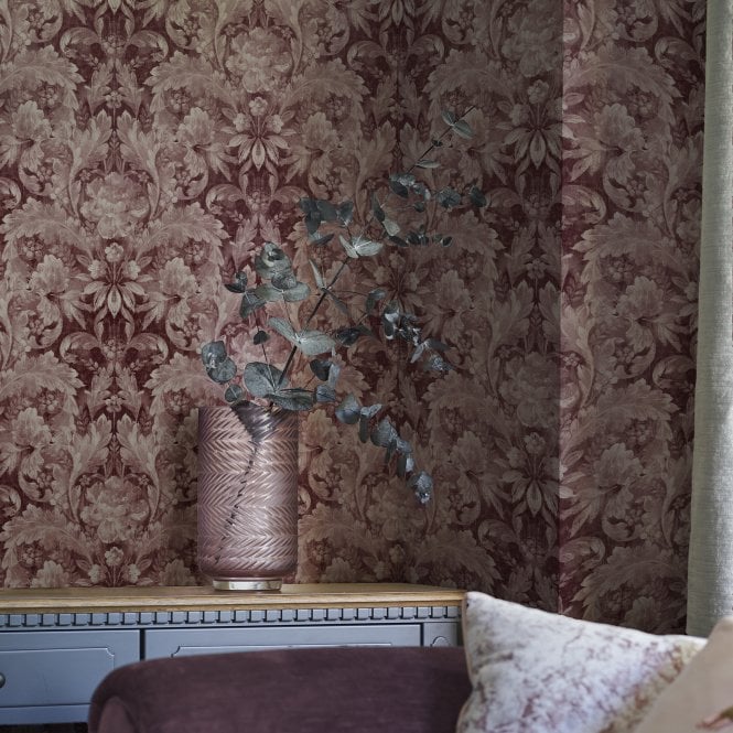Laura Ashley  Apolline Pale Blackberry Wallpaper 121085
