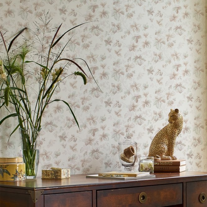 Laura Ashley  Autumn Leaves Natural Wallpaper 118481
