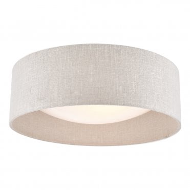 Laura Ashley Bacall 2lt Flush Silver Linen Shade