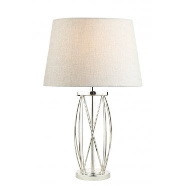 Laura Ashley Beckworth Small Table Lamp Polished Nickel Glass Base Only