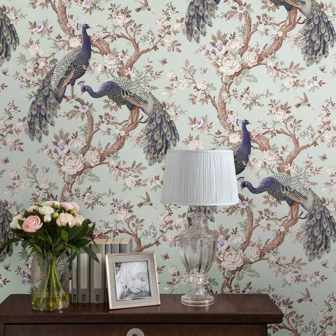 Laura Ashley  Belvedere Duck Egg Wallpaper 113398